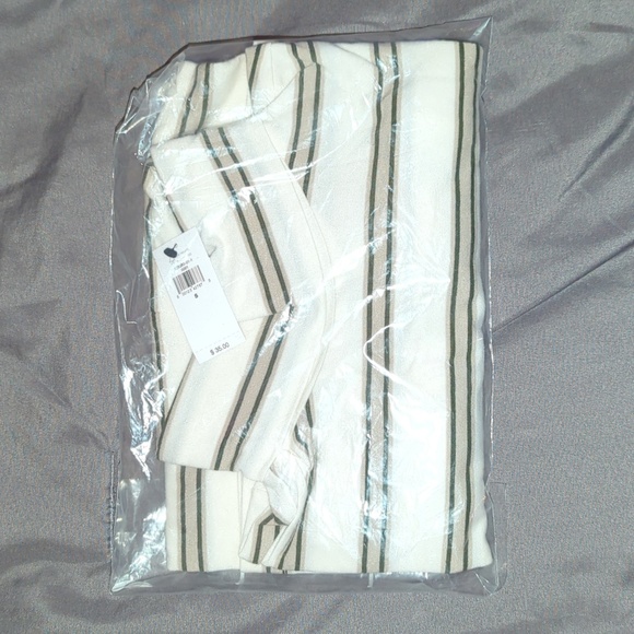 Banana Republic Timeless Turtleneck Top, Light Grounded Stripe, S - Picture 3 of 3